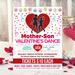 Editable Mother Son Valentine's Dance Ticket and Flyer Bundle Template